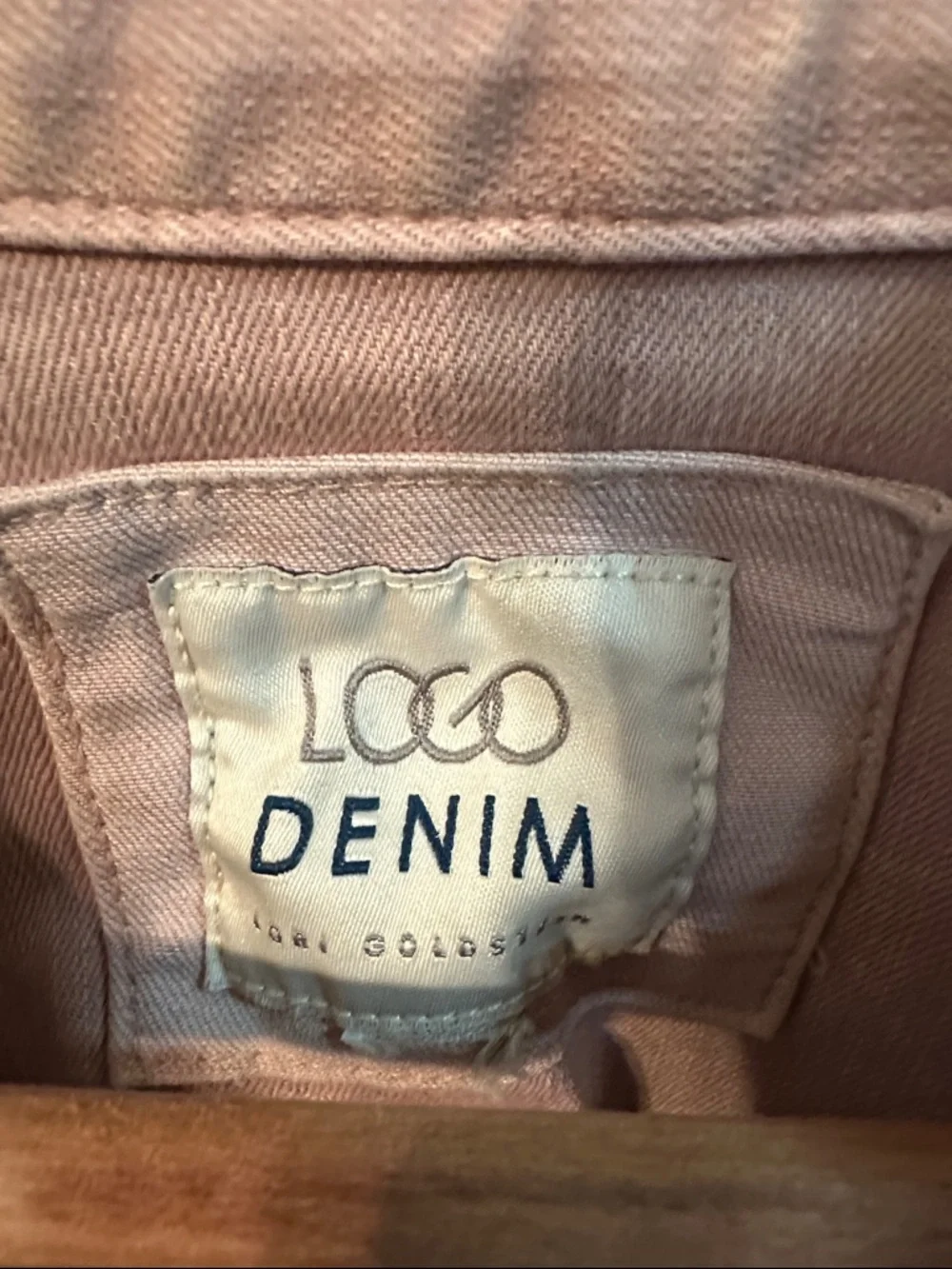 LOGO Denim by Lori Goldstein Light Washed Dusty Mauve Button-Front Denim Shacket